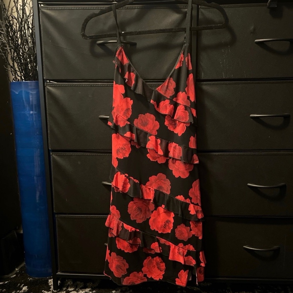 June & Hudson Red Floral Mini Dress